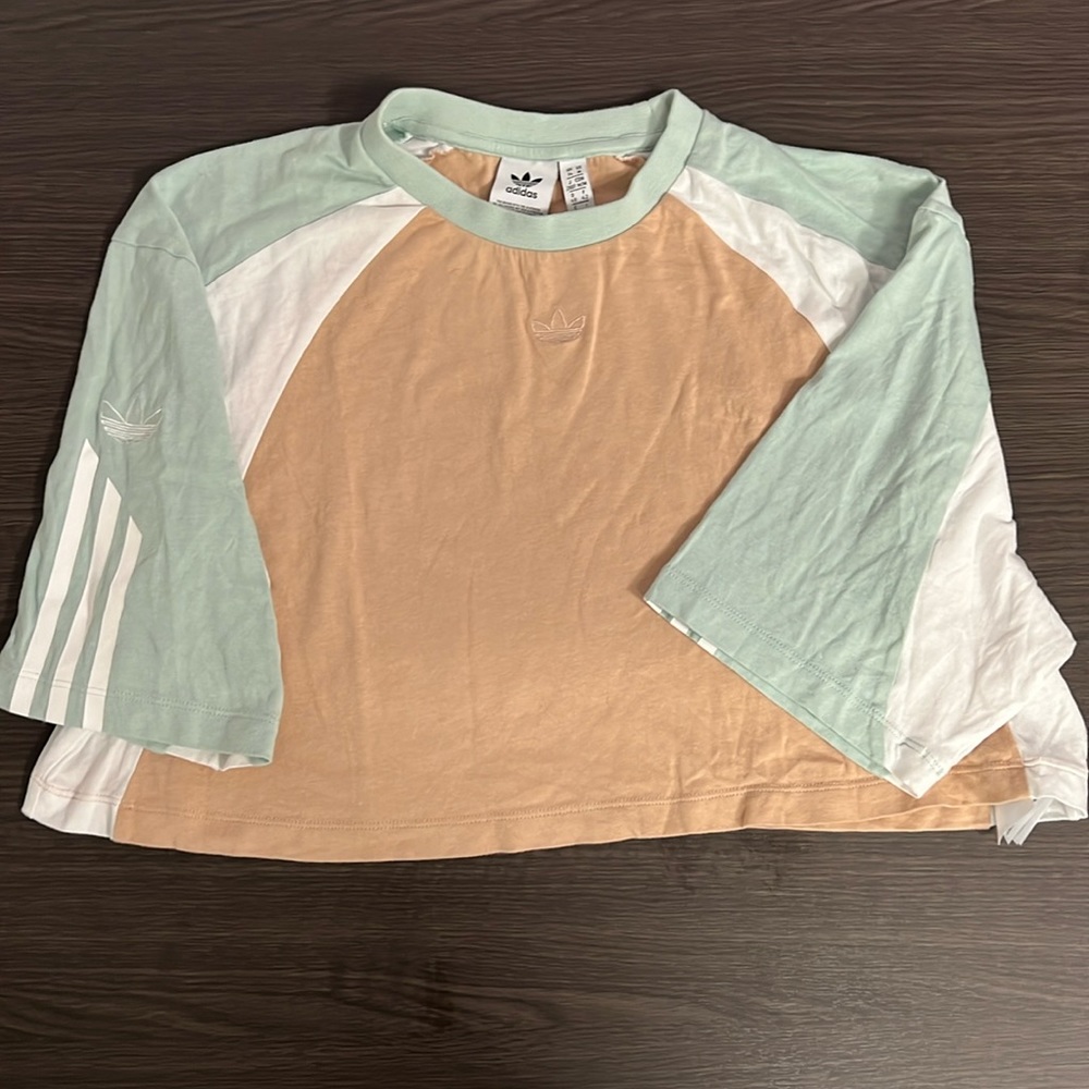 Adidas Color Block Crop Top Women’s Size Medium